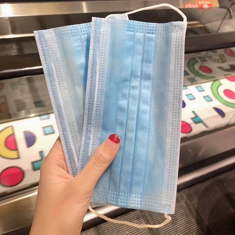 100 шт Быстрая доставка 3 слоя нетканые Анти пыль анти Слюна рот маска утолщенные