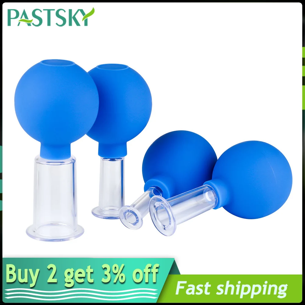 

Силиконовые вакуумные баночки для банки для вакуумного массажа лица от морщин, массажер для лица, китайский медицинский инструмент для ухо...