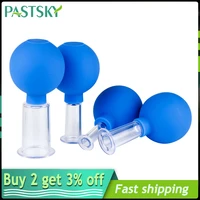 4pcs facial vacuum cupping cans silicone suction jars anti wrinkle therapy face massager chinese medical health care beauty tool