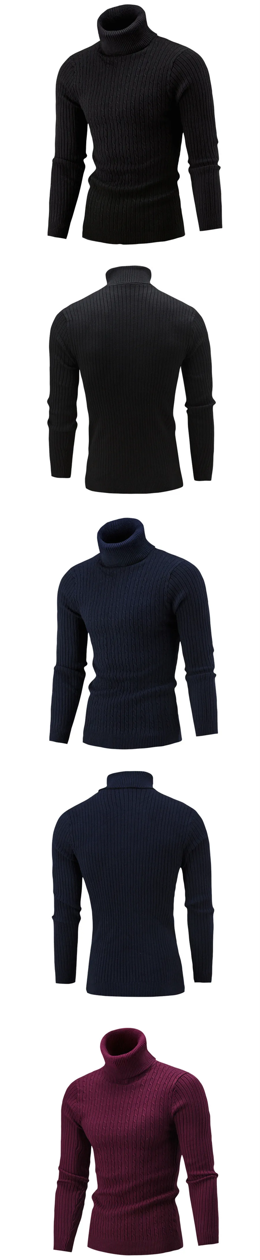 Для Мужчин's Свитер с воротником осень-зима однотонные Цвет свитер Повседневное свитер Slim Fit бренд простой вязаный твист пуловеры