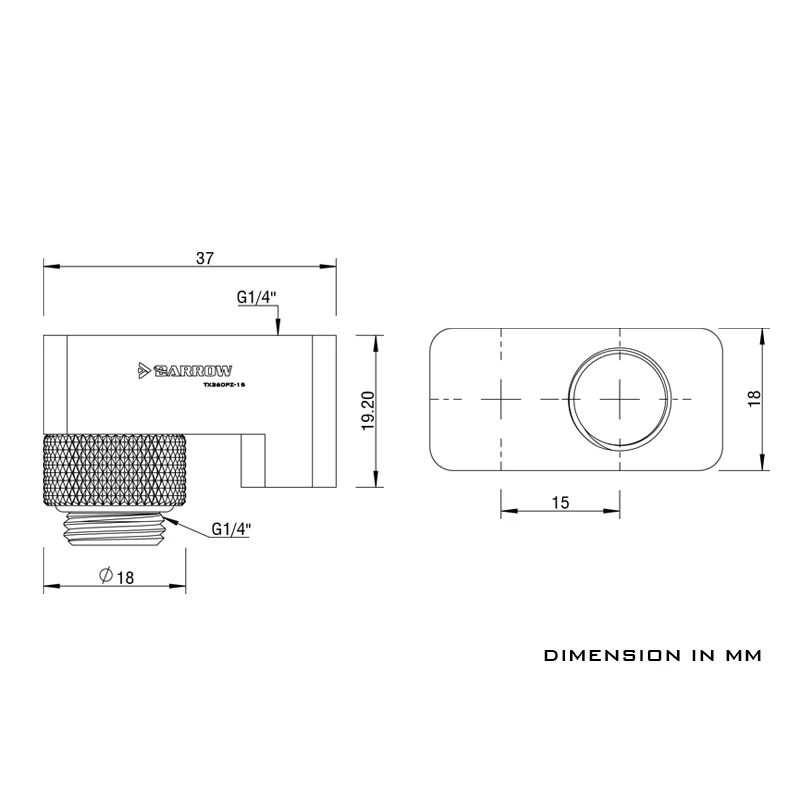 Barrow G1/4 &quot360 Вращающаяся офсетная Обложка для компьютера подходящее расстояние