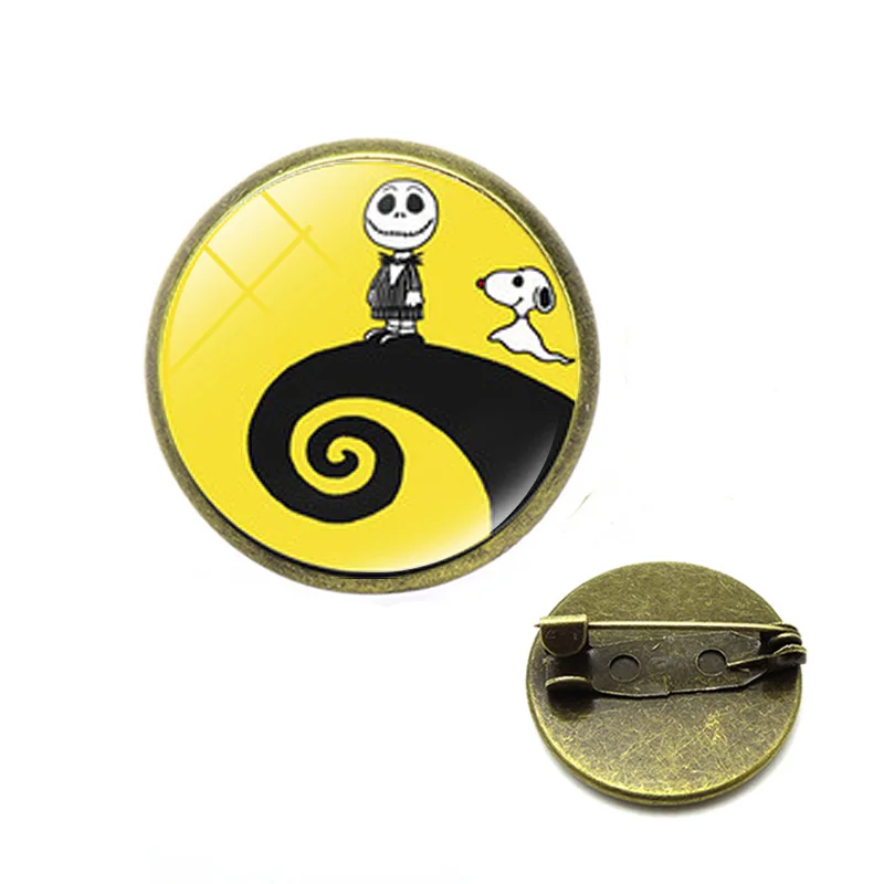 Кошмар перед рождественские броши Джек Скеллингтон и Салли булавки стеклянные