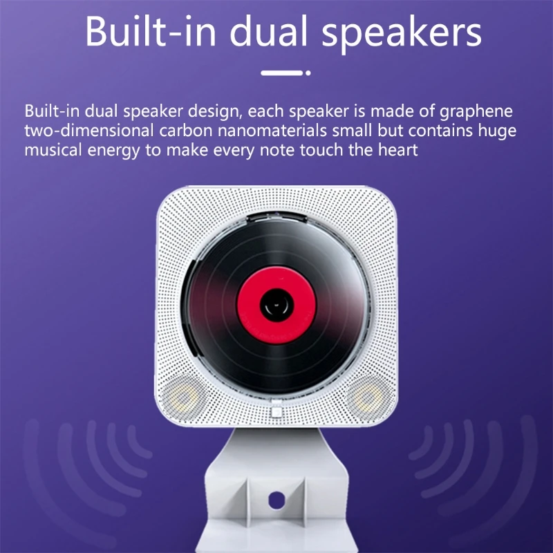 

Bluetooth Player Portable Wall Mountable Music Player Home Audio Player With Remote Control FM Radio Headphone Jack AUX