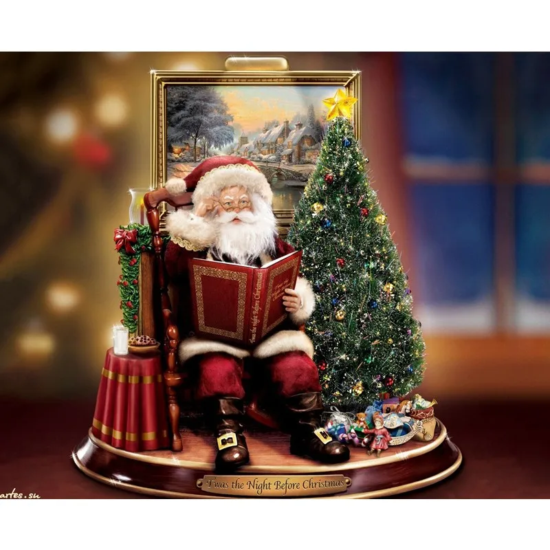 Алмазная вышивка Санта Клаус 5D DIY Алмазный Набор для рисования с круглыми камнями