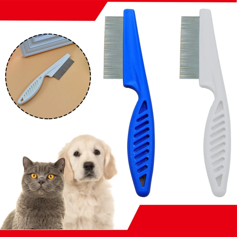 

2pcs Pet Comb Single Row Needle Puppy Cat Hair Trimmer Grooming Comb Hair Shedding Flea Brush Comb Pet Hair Grooming Supplies