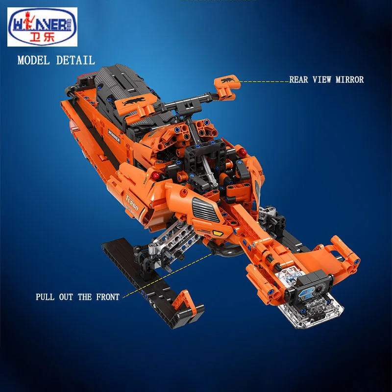 961 Pcs Building Blocks Technic Pedal Motorcycle Snow Motorbike 1:8 Model Block DIY Brick Toys Boy Gifts |