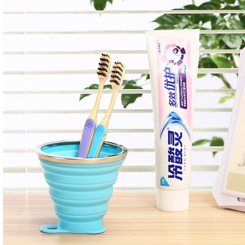 Силиконовая складная чашка пищевого класса с подвесной веревкой домашняя