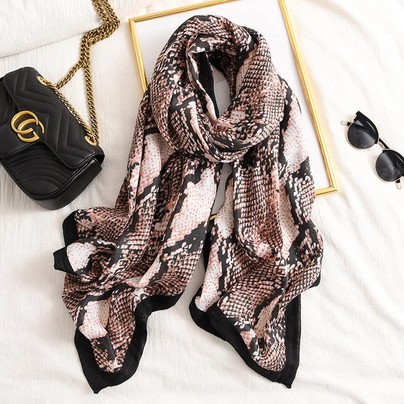 Женский леопардовый плиссированный шаль из вискозы шарф высококачественный