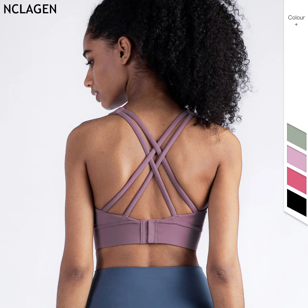 NCLAGEN жилет для йоги женские сексуальные бюстгальтеры с перекрестной спиной
