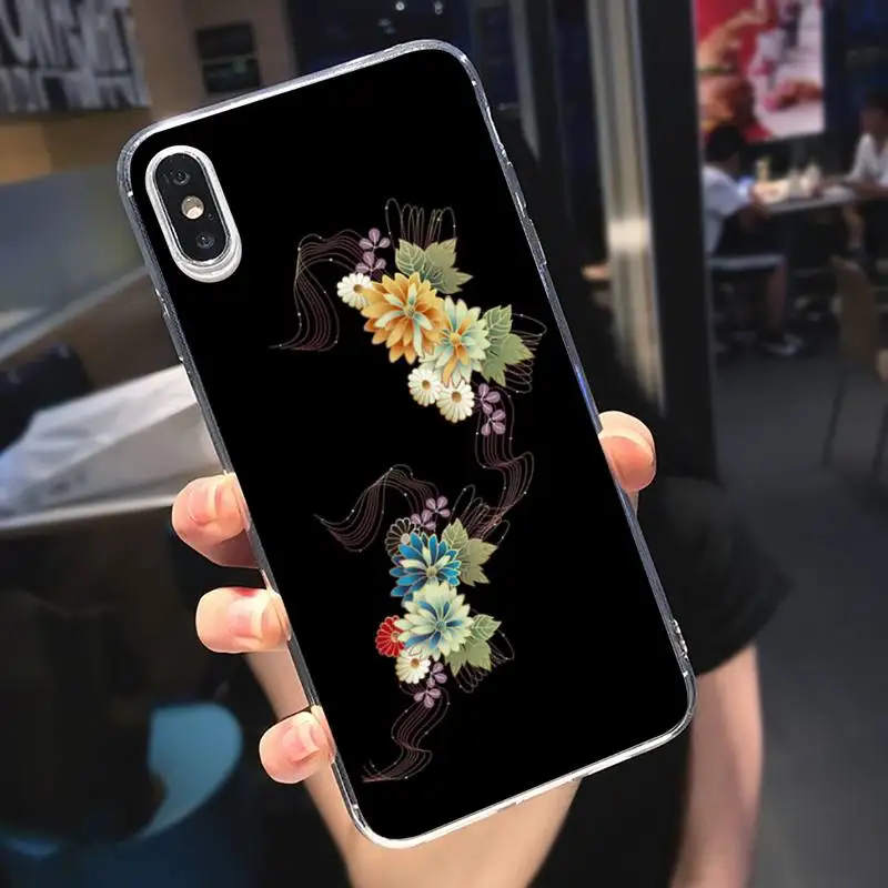 

Vintage Flowers retro aesthetics Phone Case Transparent for iPhone 6 7 8 11 12 s mini pro X XS XR MAX Plus