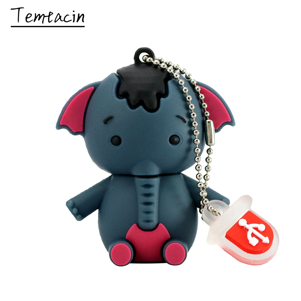 

New Cartoon Pen Drive 128GB USB 2.0 Flash Drive Gray Elephant Pendrive 64GB USB Flash Drive 8GB 16GB 32GB 256G Memory Stick Disk