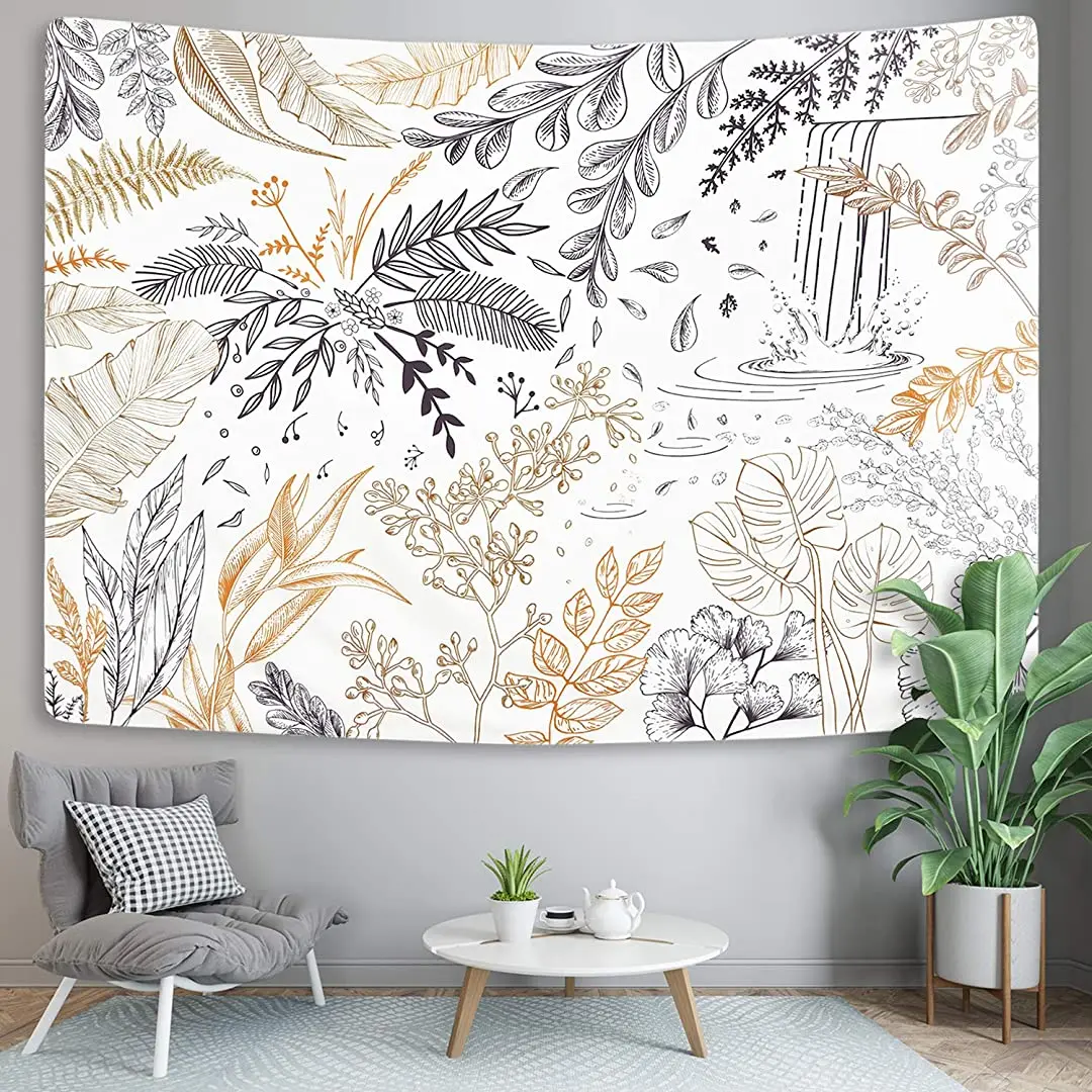 

Lyacmy Leaf Tapestry Plant Branches Tapestry Wild Flower Tapestries Leaves Tapestry Wall Hanging for Room