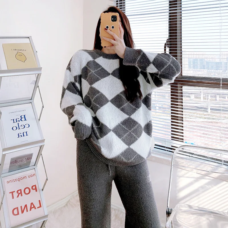 구매 2021 새로운 소프트 잠옷 세트 여성 라운지 착용 잠옷 가을 새로운 두 조각 PJS 정장 캐주얼 Nightwear 따뜻한 란제리 Homewear 구매 2021 새로운 소프트 잠옷 세트 여성 라운지 착용 잠옷 가을 새로운 두 조각 PJS 정장 캐주얼 Nightwear 따뜻한 란제리 Homewear