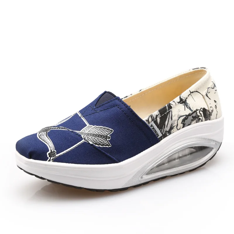 

COWCOM Minaka/Осенняя парусиновая обувь; Повседневная обувь на танкетке с воздушной подушкой; Женская обувь; Тонкие туфли; Обувь без застежки; CYL