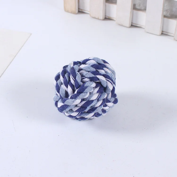 Игрушка для собак мячик укуса животных плетеные шарики синий льняной хлопковый