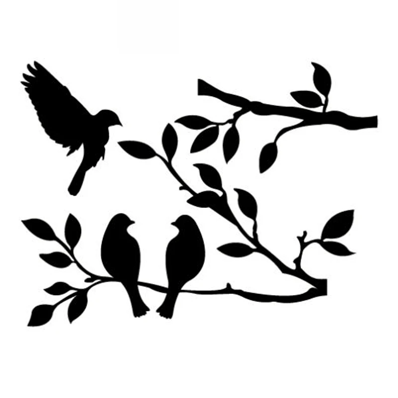 

Bird Animal Decals on The Tree High Quality Car Window Decoration Personalized Pvc Waterproof Decals Black/white, 16cm*12cm