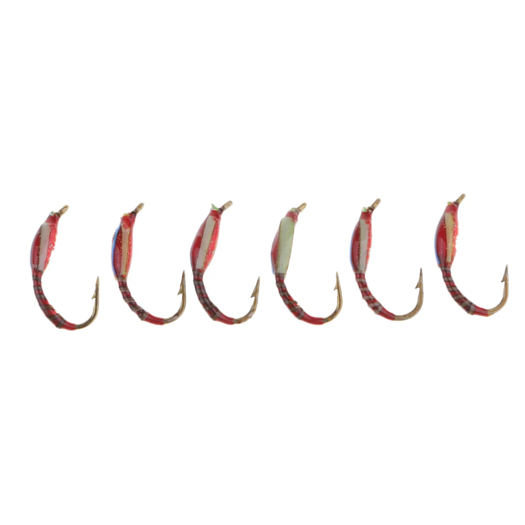 

6pcs Nymph Scud Midge Fly Fishing Flies Fly Trout Fishing Lures Baits
