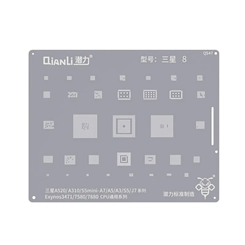 

Qianli BGA Reballing Stencil for Samsung Note5 A520 A310 A9 J5 J4 J3 S8+ S8 NOTE8 NOTE10 S7 S6 S6+ S10 S10+ Tin Plant Net