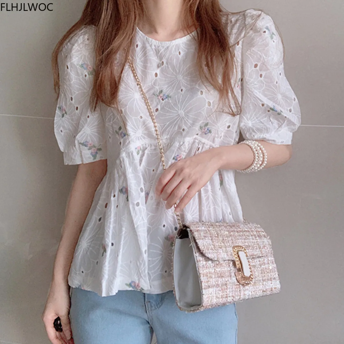 Женские топы и блузки в Корейском стиле модная летняя милая блузка преппи с