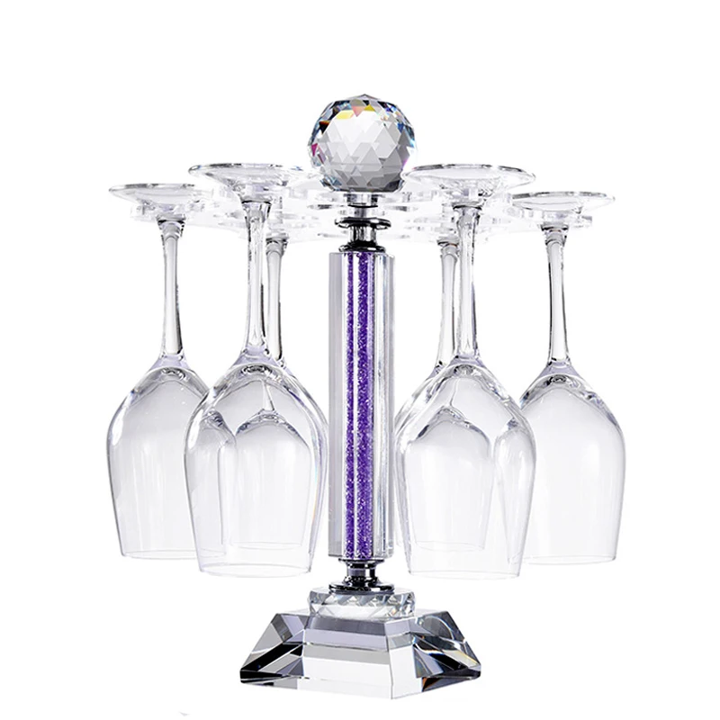 

Luxury Crystal Wine Glasses With Cup Holder Creative Diamond Drinking Glasses Goblet Bar Hotel Party Home Wedding Drinkware
