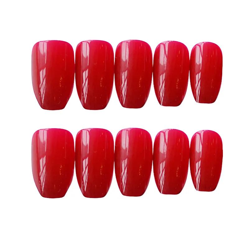 24 шт./компл. балета винно-красные короткие накладные ногти белый предварительно