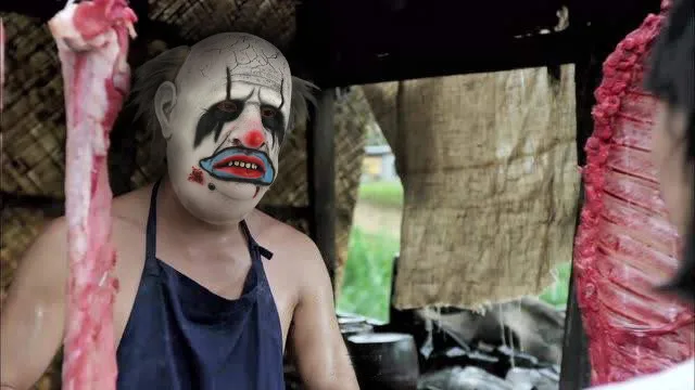 Косплэй питательная маска при дневном свете белый мясника клоун в охотничьем