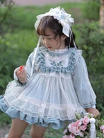 girls lolita princess dress autumn and winter western style plus velvet lolita baby girl retro dress