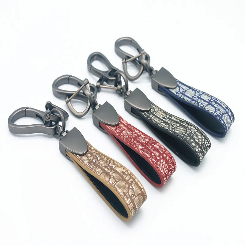 

2021 New Vintage PU Pattern Leather Keychain For Women Men Lanyard Keychains Car Key Ring Fashion Key Accessory Keyrings Gifts