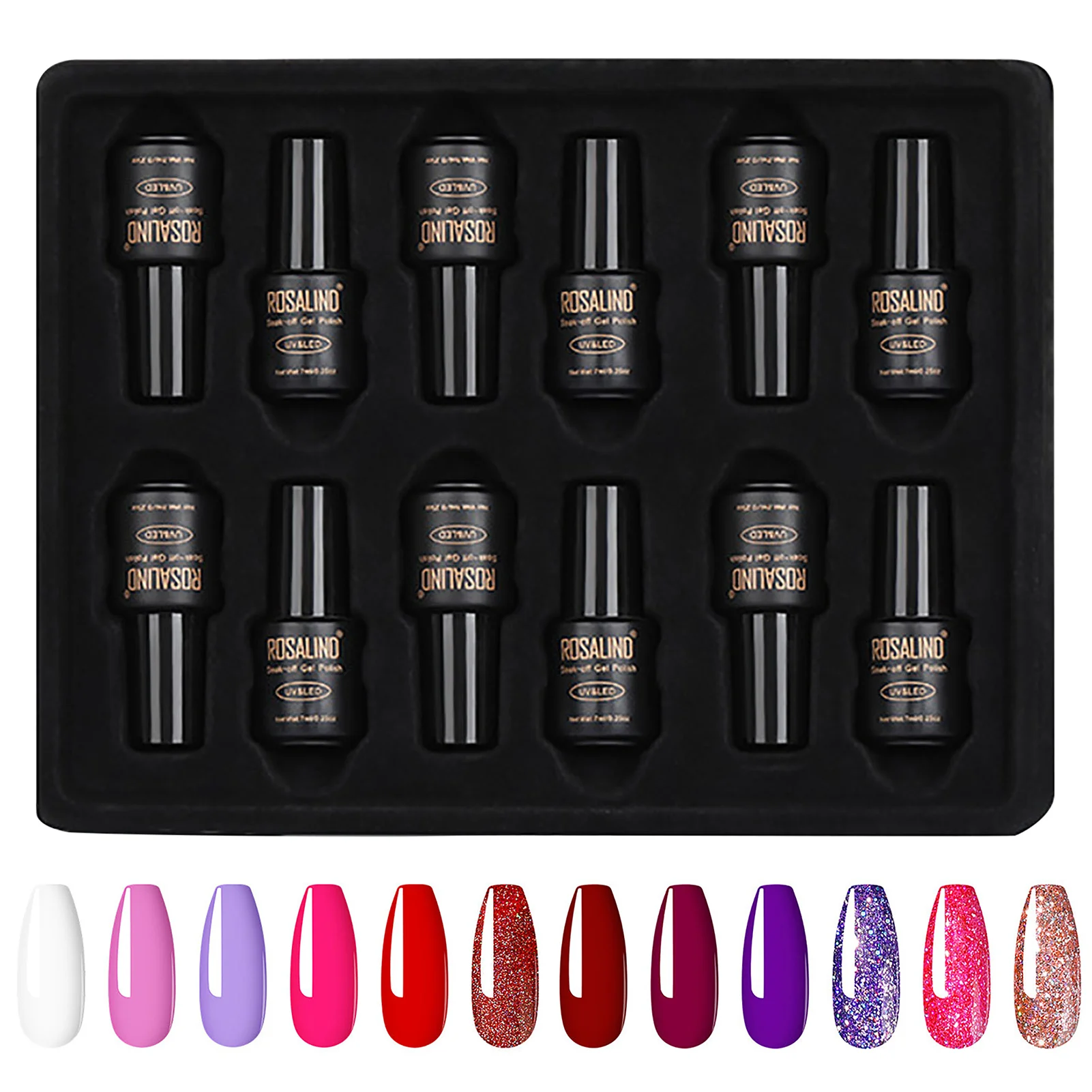 

12 шт. в упаковке, Клей для ногтей, набор для ухода eco-friendly отмачивающий гель отличный блеск Клей для ногтей неоновый цвет красный, фиолетовый, ...