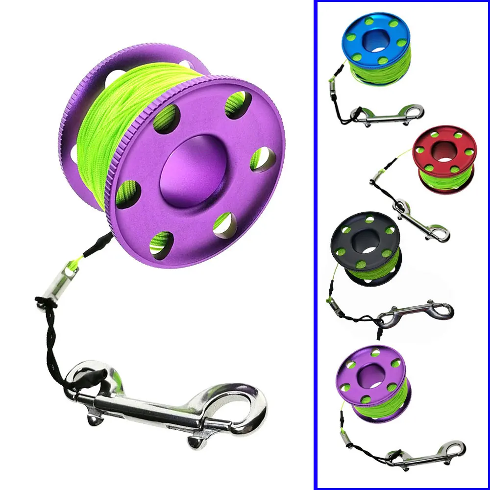 

30-60 Meter Scuba Diving Spool Finger Reel Wreck Cave Anti-Missing Marker Line Diver Safety Equipment with Sinking Line