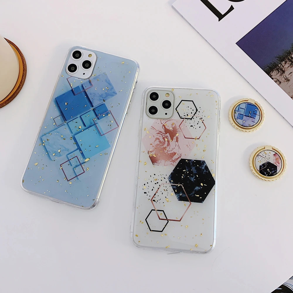 Чехол для телефона iPhone 11 Pro Max XR X XS 7 8 6 Plus мягкий чехол с геометрическим рисунком из