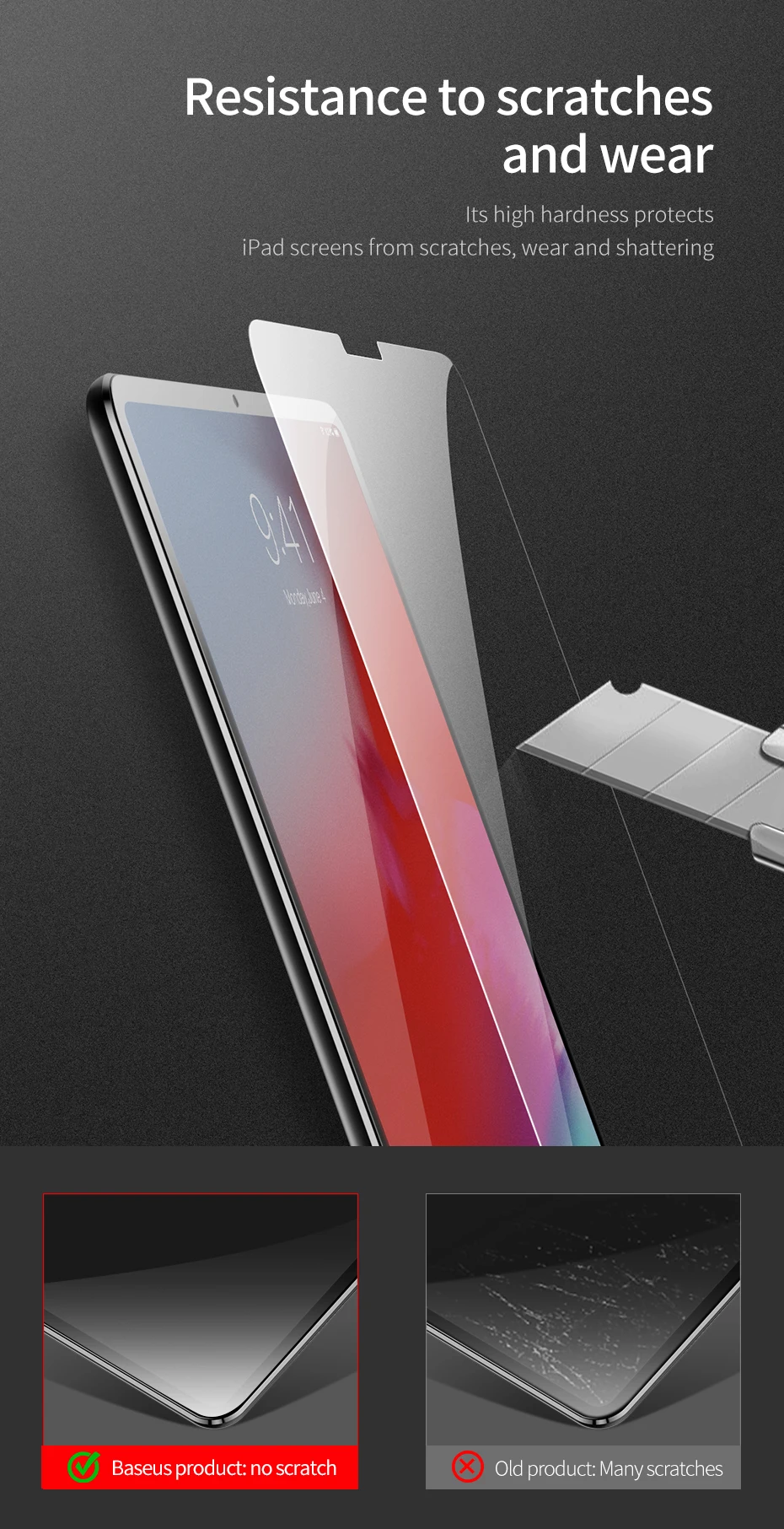 Baseus 0,3 мм закаленное стекло для Apple iPad Pro 11 ''12,9'' защитное стекло 9H устойчивое к царапинам стекло для планшета для iPad Pro
