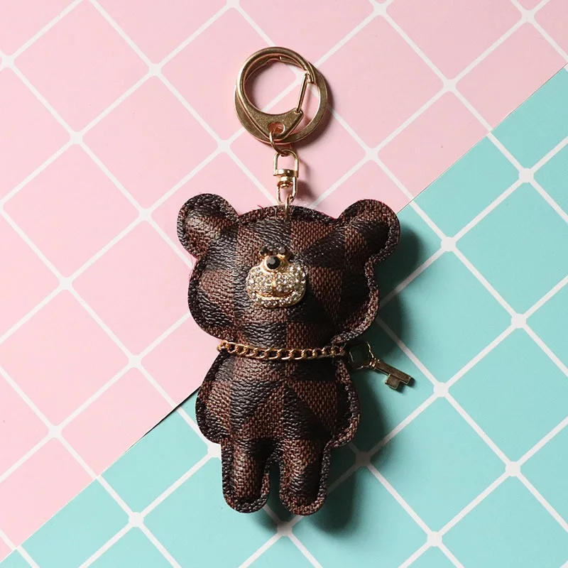 Кожаный медведь брелок для автомобиля мужской и женский должен