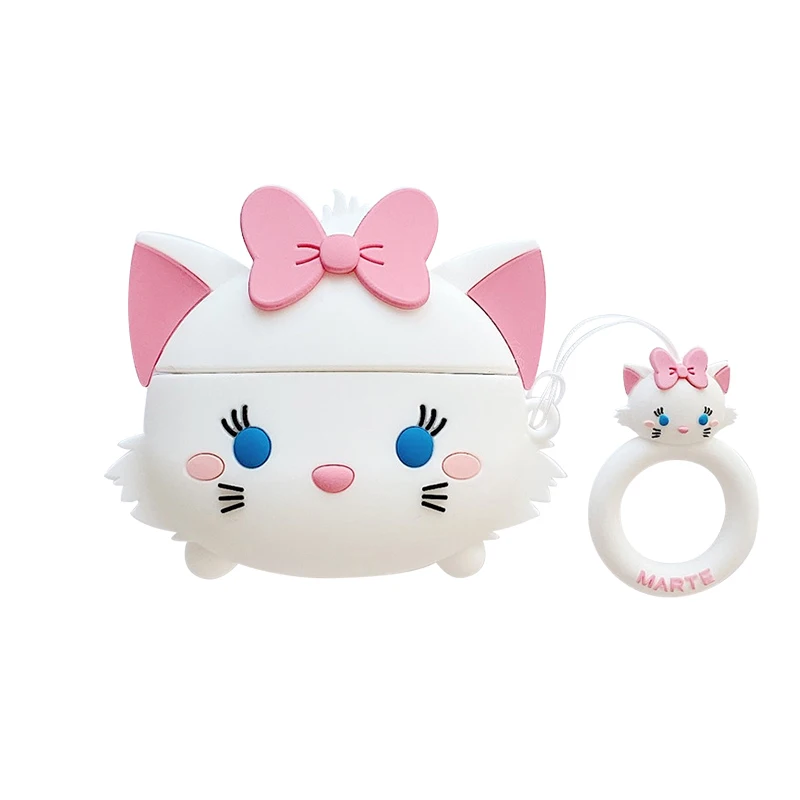 

Мягкий силиконовый чехол с изображением кота Диснея Мари, забавные водонепроницаемые наушники с Bluetooth в стиле аниме