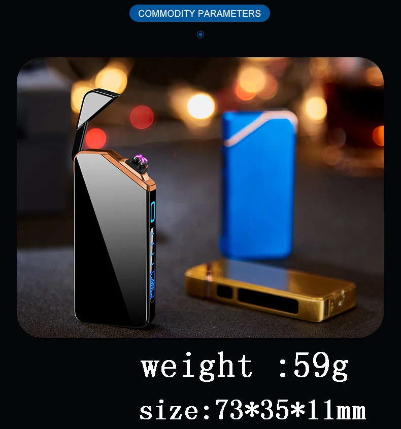 Электрическая зажигалка с двойной дугой заряжаемая от USB плазменная Зажигалка