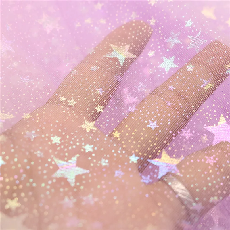 Блестящая мягкая Тюлевая сетчатая ткань 150x100 см кружевная с разноцветным принтом