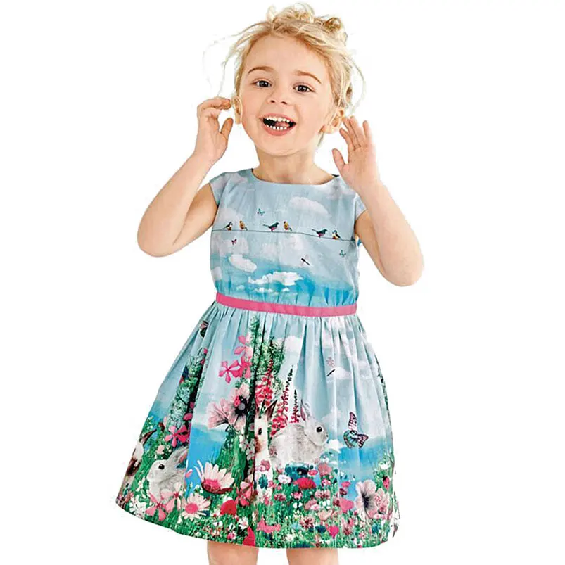 Платье детское с цветочным принтом без рукавов на возраст 0-8 лет | Мобильные