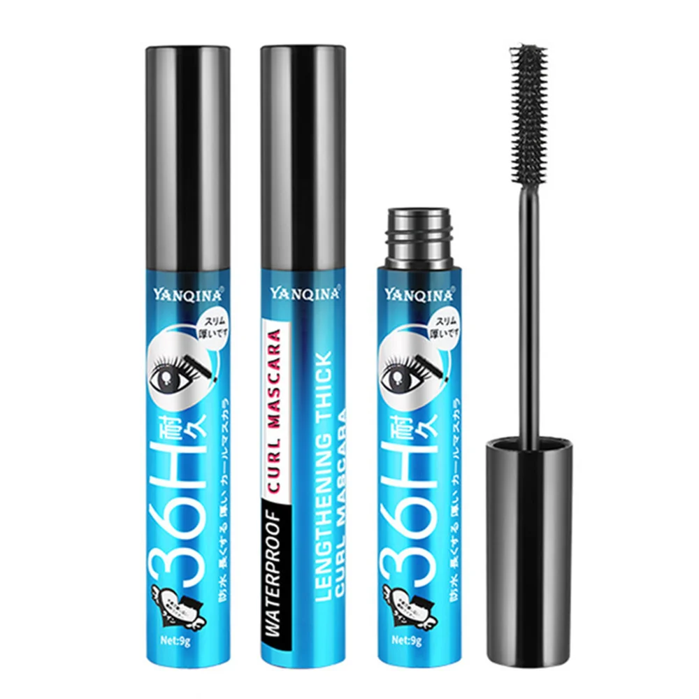 

3pcs Mascara Fiber Lashes Curling Lengthening Mascara for Lady (Red Tube Blue Tube Purple Tube)
