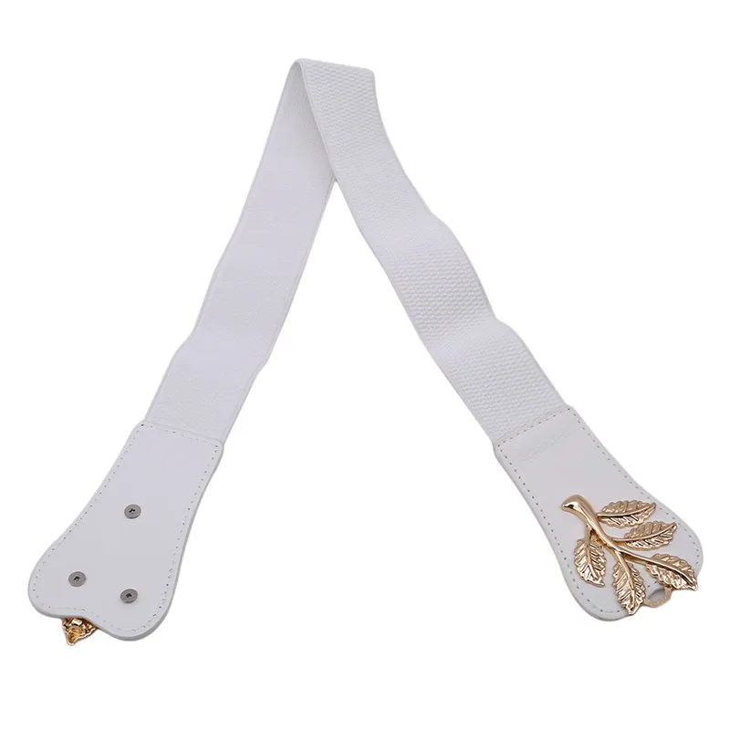 Новые модные эластичные металла (полиуретан) и застежкой в форме листа ремни для