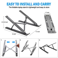 portable laptop stand aluminium foldable macbook pro support adjustable notebook holder tablet base for pc computer bracket