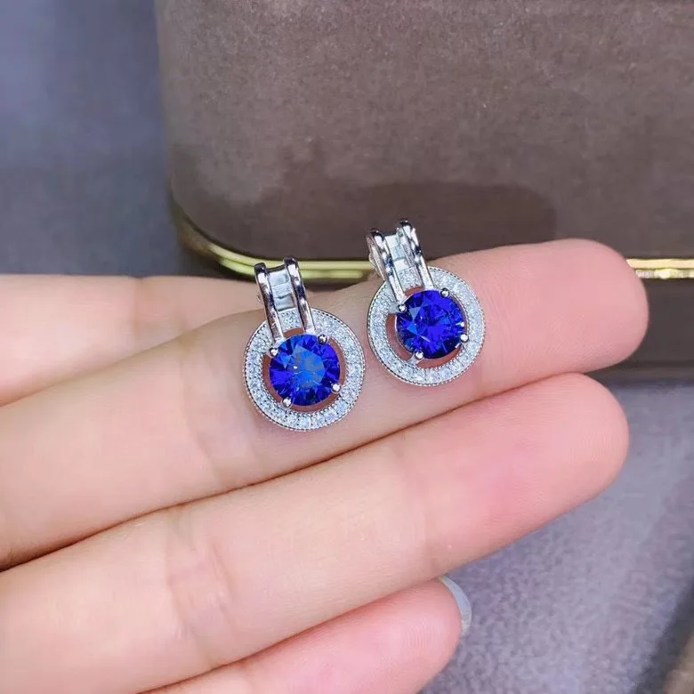 

Best Gift Real and Natural Sapphire jewelry set Natural Real Sapphire 925 sterling silver 1pc pendant,1pc ring,2pcs Earring