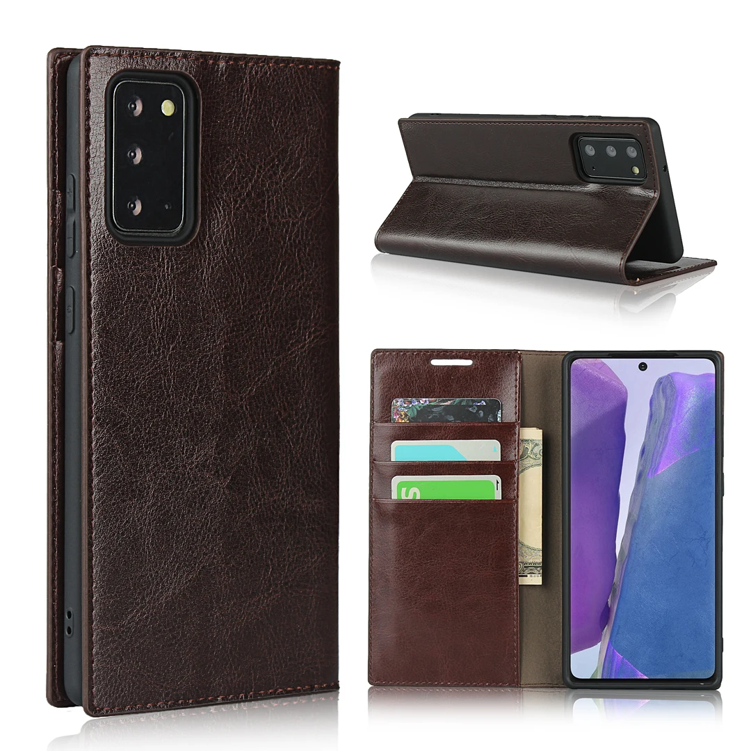 

Coque For Samsung Galaxy Note 20/ Note20 ultra 5G Luxury Genuine Leather Case Book Wallet Flip Cover Card Phone Cases Accessory