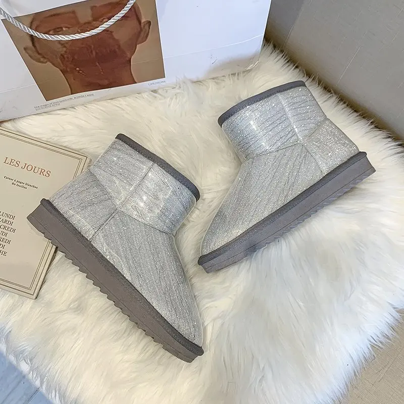 Женские сапоги из ПВХ водонепроницаемые повседневные осенне-зимние теплые