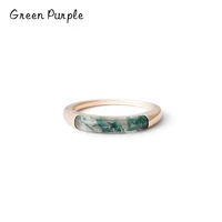 greem purple real 925 sterling silver natural white crystal chalcedony agate ring fine jewelry mysterious lake rings for women