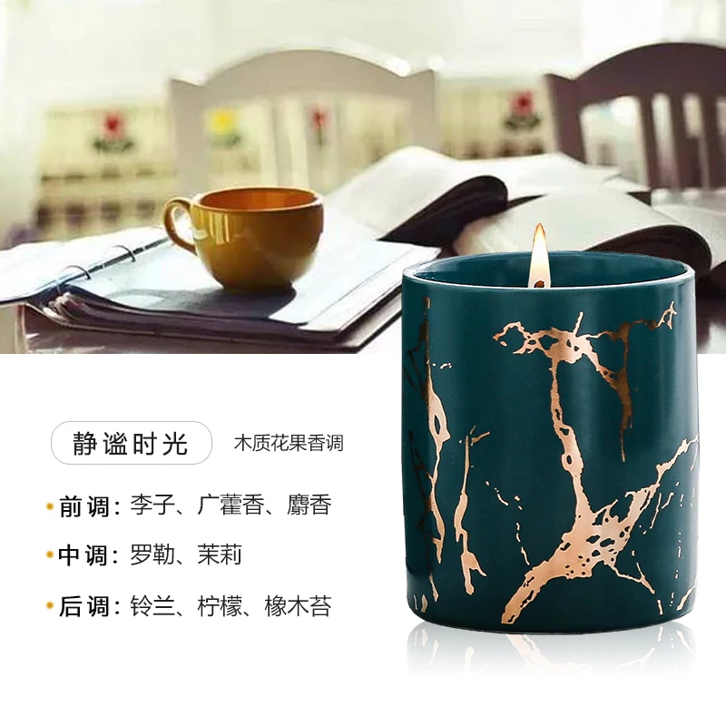 

Black European Simple Candle Marble Mould Fragrant Candles White Pillar Luxury Handmade One Direction Velas Decoration EH50CA