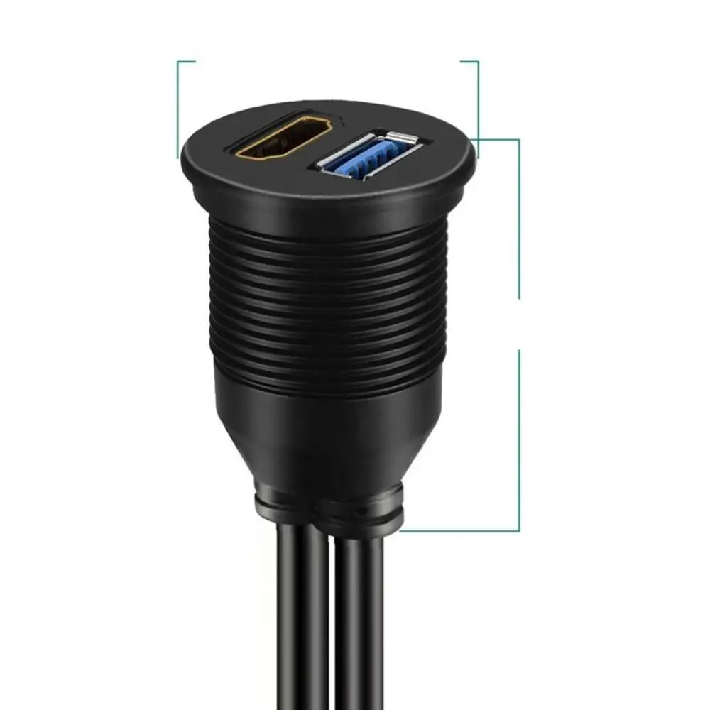 

Водонепроницаемый Автомобильный переходник с USB 3,0 и HDMI на HDMI + USB3.0 AUX для встраиваемых монтажных кабелей