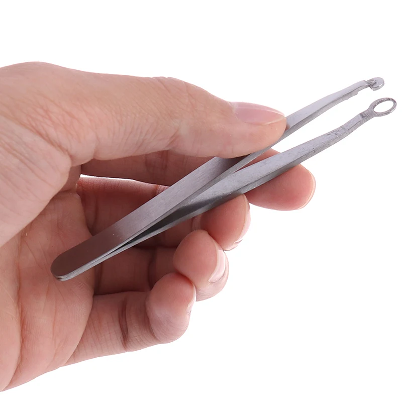Round Tip Eyebrow Tweezer Cool Stainless Steel Black Hair Removal Tweezers Professional Perfectly Make Up Tools | Красота и здоровье