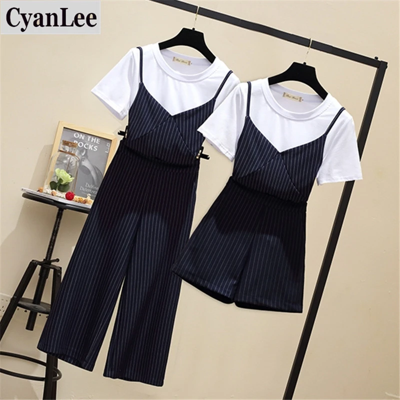 Женский летний комплект из 3 предметов белая футболка и шорты в полоску Топы без