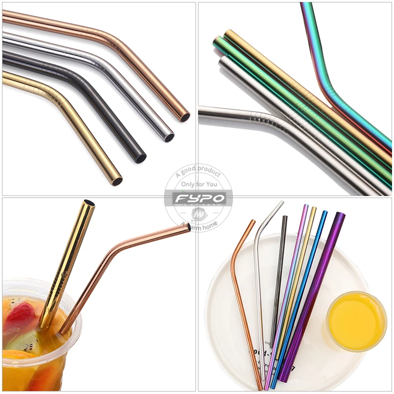 Fypo питьевой набор соломинок аксессуары для бара многоразовые из нержавеющей