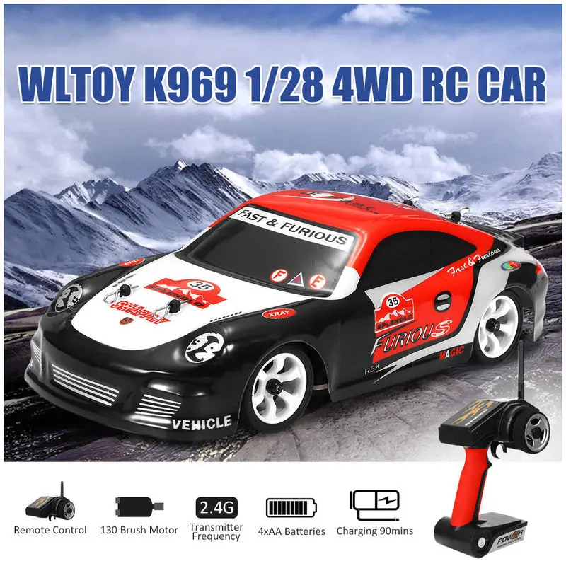 

Wltoys K969 Upgrade Racing Car Red 1/28 2.4G 4WD High Speed Drift Car Brushed RC Truck for Kids Boys Birthday Gift